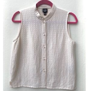 Eileen Fisher Button Down Sleeveless Blouse